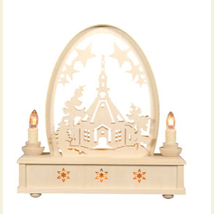 Schwibb�gen Laubs�gearbeiten Seidelbogen Seiffener Kirche - 25cm