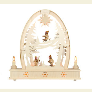 Candle Arches Fret Saw Work Seidel Arch Wintersport - 36cm x 37cm / 14 x 15 inches