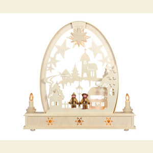 Candle Arches Fret Saw Work Seidel Arch Winter Village - 36cm x 34cm / 14 x 13 inches