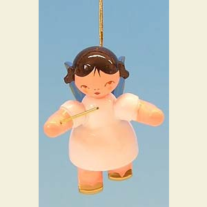 Kleine Figuren & Miniaturen Baumschmuck Engel Baumbehang Schwebeengel - blaue Fl�gel Engel Dirigent - Blaue Fl�gel - schwebend - 5,5cm