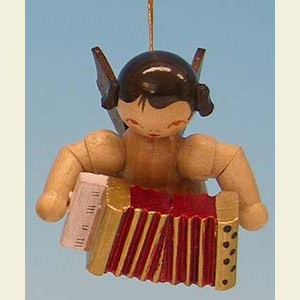 Kleine Figuren & Miniaturen Baumschmuck Engel Baumbehang Schwebeengel - natur Engel mit Akkordeon - natur - schwebend - 5,5cm