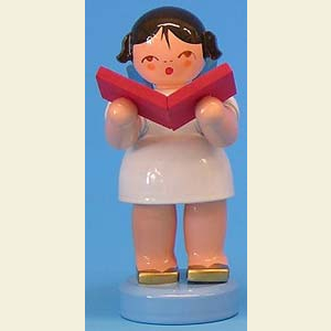 Angels Angels - blue wings - small Angel with book - Blue Wings - standing - 6cm / 2,3 inch