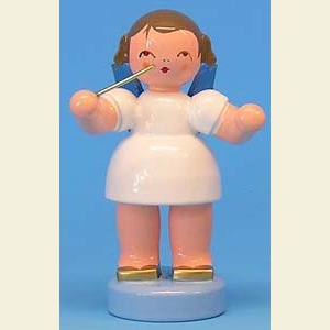 Angels Angels - blue wings - small Angel conductor - Blue Wings - standing - 6cm / 2,3 inch