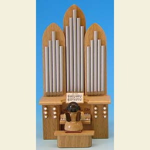 Engel Engel - natur - klein Engel an der Orgel mit Spielwerk 