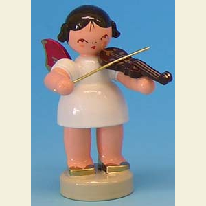Angels Angels - red wings - small Angel with violin - Red Wings - standing - 6cm / 2,3 inch