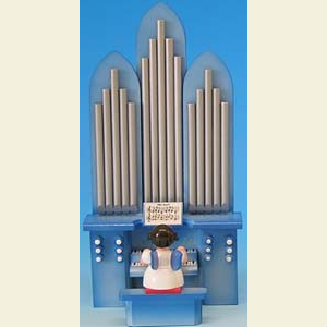 Angels Angels - blue wings - small Angel with organ with musical mechanism 