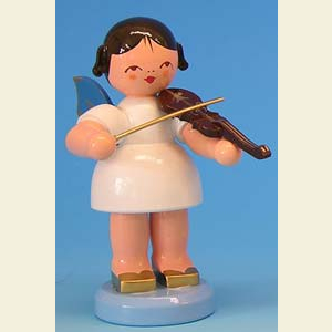 Engel Engel - blaue Fl�gel - gro� Engel mit Violine - Blaue Fl�gel - stehend - 9,5cm