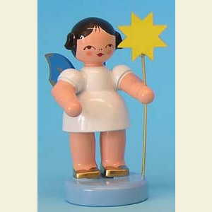 Angels Other Angels Angel with star - Blue Wings - standing - 6cm / 2,3 inch