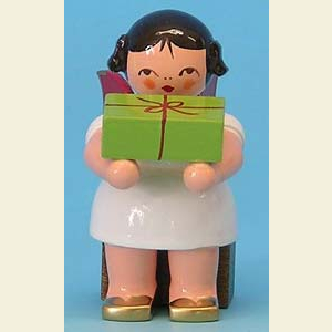 Engel Sonstige Engel Engel mit Geschenk - Rote Fl�gel - sitzend - 6cm