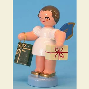 Engel Sonstige Engel Engel mit 3 Geschenken - Blaue Fl�gel - stehend - 6cm