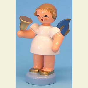 Angels Other Angels Angel with bell - Blue Wings - standing - 6cm / 2,3 inch