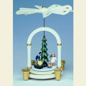 Weihnachtspyramiden 1-st�ckige Pyramiden 1-st�ckige Pyramide - Engel unterm Baum - 23 cm