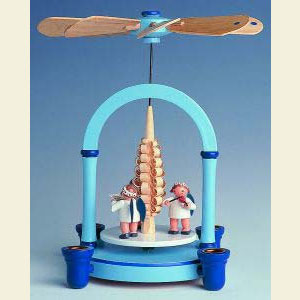 Christmas-Pyramids 1-tier Pyramids 1-tier Christmas Pyramid - Angel music blue - 21 cm / 8 inch