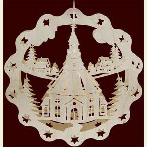 World of Light Window-Pictures Window-picture - Seiffen church - 29 x 29 x 4,5 cm
