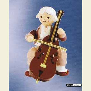 Small Figures & Ornaments Mozart Orchestra (KWO) Musician with Cello - sitting - 5 cm / 2 inch