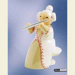 Small Figures & Ornaments Mozart Orchestra (KWO) Musician (lady) with Transverse flute - sitting - 5 cm / 2 inch