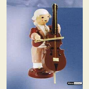 Kleine Figuren & Miniaturen Mozart Orchester (KWO) Musiker mit Kontrabass - stehend - 6 cm