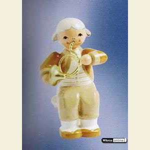 Kleine Figuren & Miniaturen Mozart Orchester (KWO) Musiker mit Waldhorn - sitzend - 5 cm