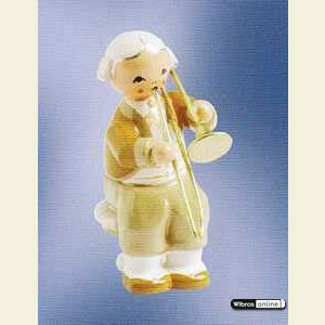 Small Figures & Ornaments Mozart Orchestra (KWO) Musician with Trombone - sitting - 5 cm / 2 inch