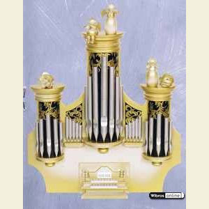 Kleine Figuren & Miniaturen Mozart Orchester (KWO) Orgel mit 3 Engeln - 32 cm x 30 cm