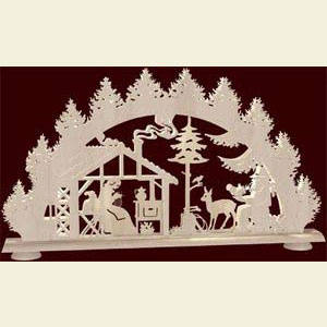 Candle Arches Fret Saw Work 3D-Light-Arch - Forest lodge - 66 x 40 x 6 cm