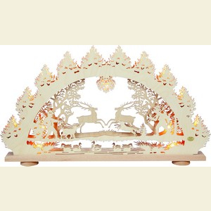 Candle Arches Fret Saw Work 3D-Light-Arch - Deer - 66 x 43 x 6 cm