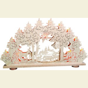 Candle Arches Fret Saw Work 3D-Light-Arch - Forest idyll - 66 x 43 x 6 cm