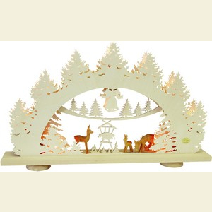 Candle Arches Fret Saw Work 3D-Light-Arch - Carved deer - 47 x 31 x 6 cm