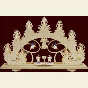 Schwibb�gen Laubs�gearbeiten 3D-Lichterbogen - Engel Symphonie - 47 x 31 x 6 cm