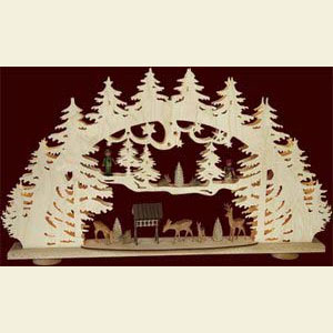 Candle Arches Fret Saw Work 3D-Light-Arch - Forest clearance - 66 x 40 x 11 cm