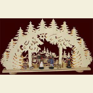 Candle Arches Fret Saw Work 3D-Light-Arch - In the Forest - 66 x 40 x 11 cm