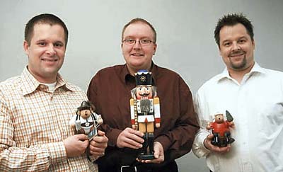 Marc Wiedmaier, Matthias Slovig and Arndt Wiedmaier with some of their Products
